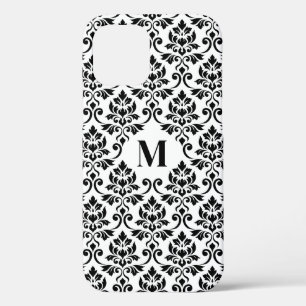 Feuille Damask Black Pattern (Custom) iPhone 12 Case