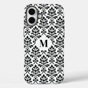 Feuille Damask Black Pattern (Custom) iPhone 16 Plus Case