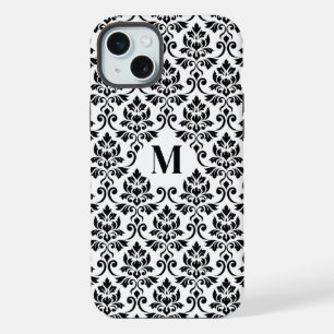 Feuille Damask Black Pattern (Custom) iPhone 15 Plus Case