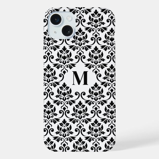 Feuille Damask Black Pattern (Custom) iPhone Case (Back)