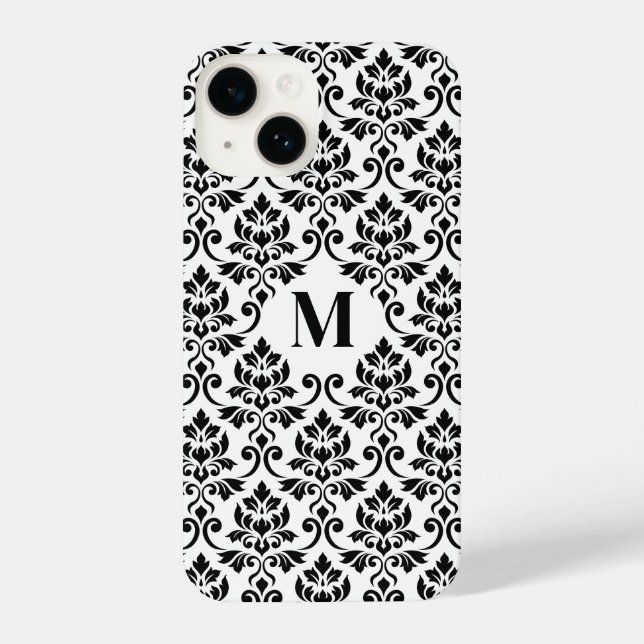 Feuille Damask Black Pattern (Custom) iPhone Case (Back)