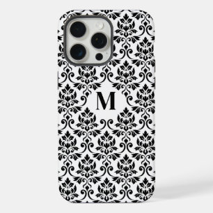 Feuille Damask Black Pattern (Custom) iPhone 15 Pro Max Case