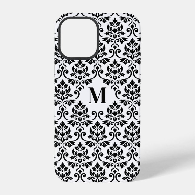 Feuille Damask Black Pattern (Custom) iPhone Case (Back)