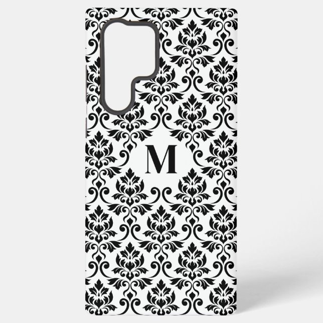 Feuille Damask Black Pattern (Custom) Samsung Galaxy S22 Ultra Case (Back)