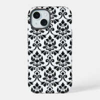Feuille Damask Lg Pattern Black on White