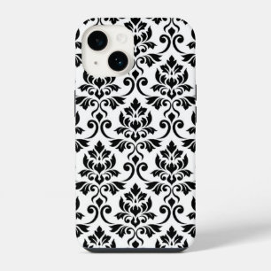 Feuille Damask Lg Pattern Black on White iPhone 14 Case