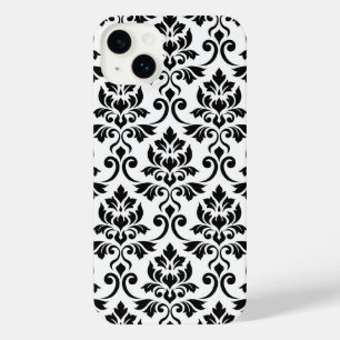 Feuille Damask Lg Pattern Black on White iPhone 14 Plus Case