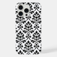 Feuille Damask Lg Pattern Black on White