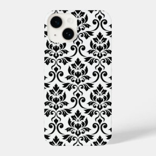 Feuille Damask Lg Pattern Black on White iPhone 14 Case