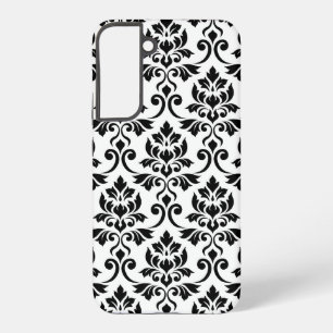 Feuille Damask Lg Pattern Black on White Samsung Galaxy Case