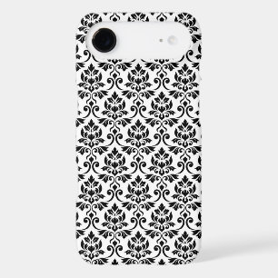Feuille Damask Pattern Black on White