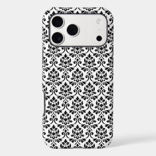 Feuille Damask Pattern Black on White