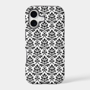 Feuille Damask Pattern Black on White