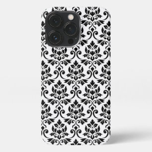 Feuille Damask Pattern Black on White iPhone 13 Pro Case