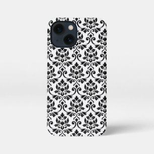Feuille Damask Pattern Black on White iPhone 13 Mini Case
