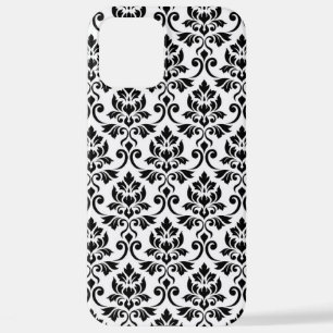 Feuille Damask Pattern Black on White iPhone 12 Pro Max Case