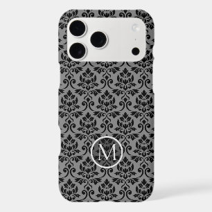 Feuille Damask Ptn Black on Gray (Personalized)