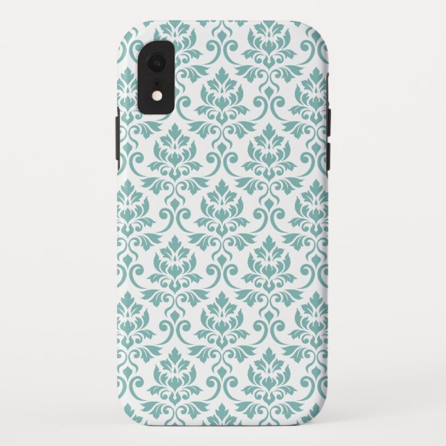 Feuille Damask Teal Pattern Case-Mate iPhone Case (Back)