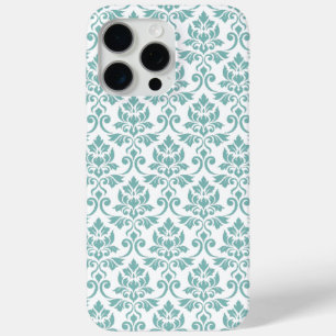 Feuille Damask Teal Pattern iPhone 15 Pro Max Case