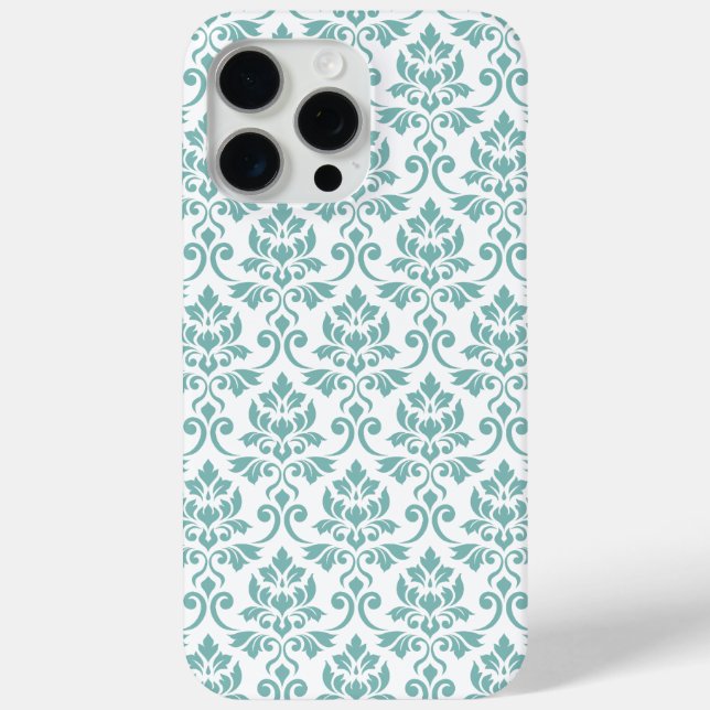 Feuille Damask Teal Pattern Case-Mate iPhone Case (Back)