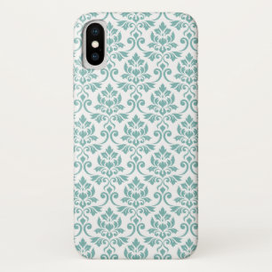 Feuille Damask Teal Pattern iPhone X Case