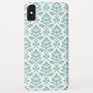 Feuille Damask Teal Pattern iPhone XS Max Case