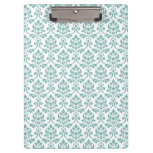 Feuille Damask Teal Pattern Clipboard