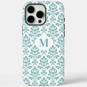 Feuille Damask Teal Pattern (Custom) iPhone 16 Pro Max Case