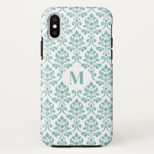 Feuille Damask Teal Pattern (Custom) iPhone X Case