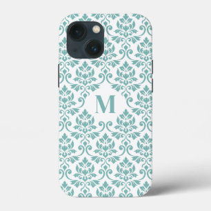 Feuille Damask Teal Pattern (Custom) iPhone 13 Mini Case