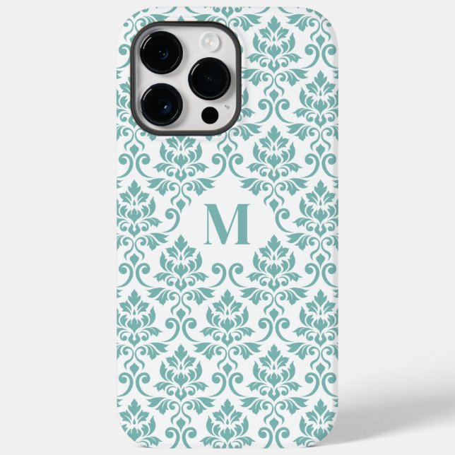 Feuille Damask Teal Pattern (Custom) Case-Mate iPhone Case (Back)