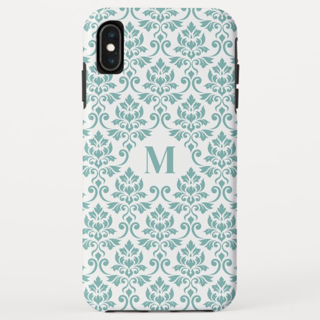 Feuille Damask Teal Pattern (Custom) Case-Mate iPhone Case (Back)