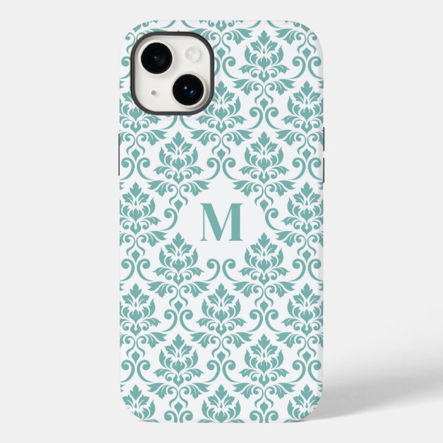Feuille Damask Teal Pattern (Custom) Case-Mate iPhone Case (Back)
