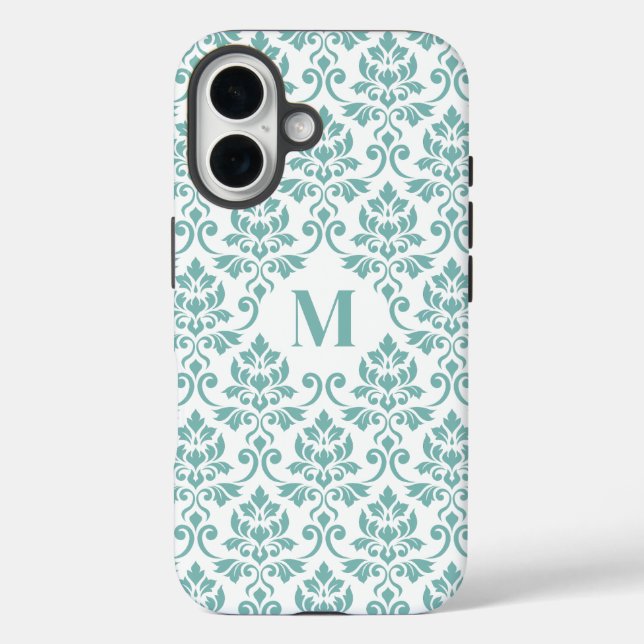 Feuille Damask Teal Pattern (Custom) Case-Mate iPhone Case (Back)