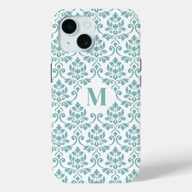 Feuille Damask Teal Pattern (Custom) Case-Mate iPhone Case (Back)