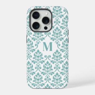 Feuille Damask Teal Pattern (Custom) iPhone 15 Pro Case