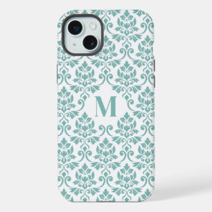 Feuille Damask Teal Pattern (Custom) iPhone 15 Plus Case