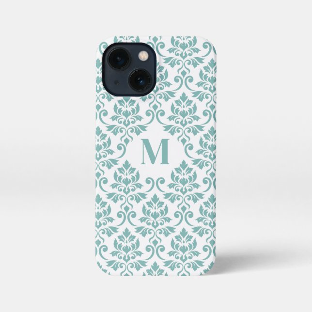 Feuille Damask Teal Pattern (Custom) iPhone Case (Back)