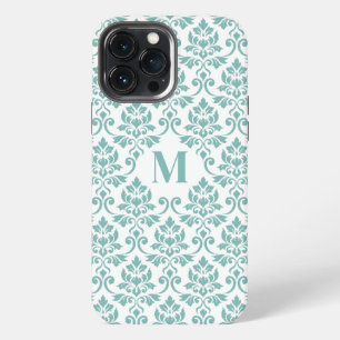 Feuille Damask Teal Pattern (Custom) iPhone 13 Pro Max Case