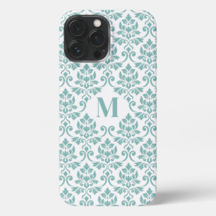 Feuille Damask Teal Pattern (Custom) iPhone 13 Pro Max Case