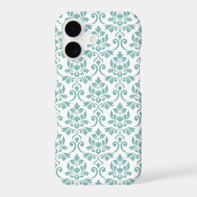 Feuille Damask Teal Pattern iPhone Case (Back)