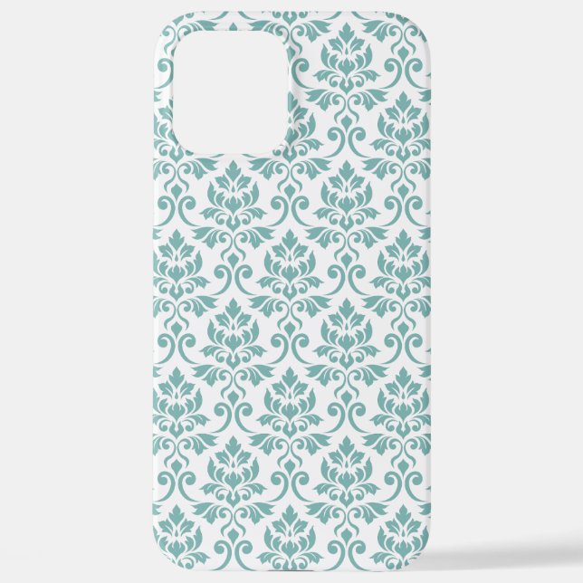Feuille Damask Teal Pattern iPhone Case (Back)