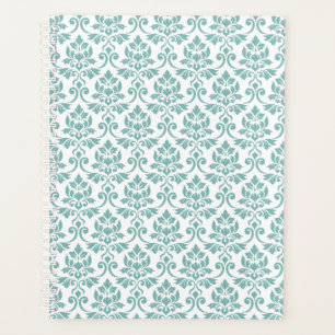 Feuille Damask Teal Pattern Planner