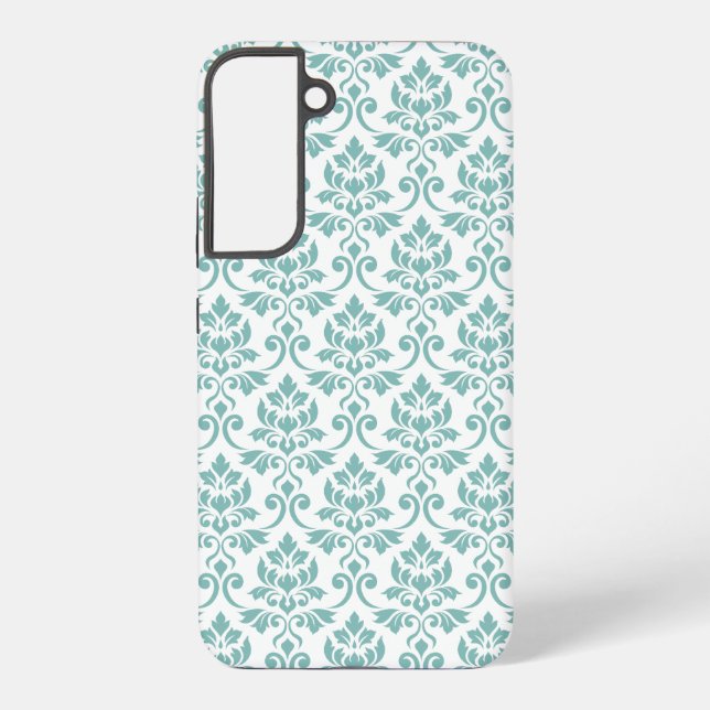 Feuille Damask Teal Pattern Samsung Galaxy S22+ Case (Back)