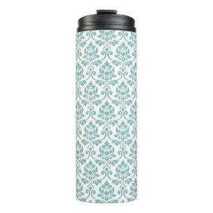 Feuille Damask Teal Pattern Thermal Tumbler
