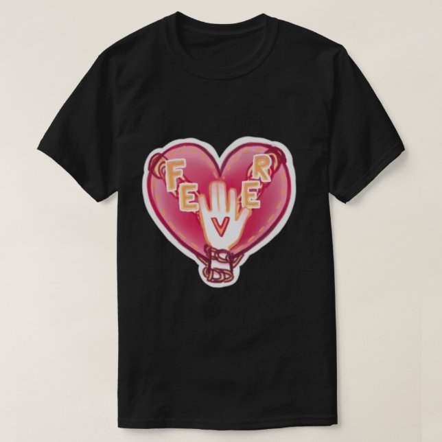 Fever ENHYPEN Chained Heart Logo Sticker T-Shirt (Design Front)