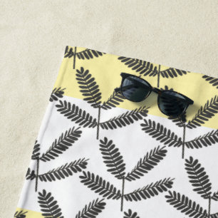 Fever Tree Leaves Pattern Beach Towel