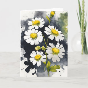 Feverfew - Watercolor flowers Card