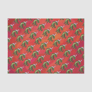 Fextive TRex Dino Pattern on Red Tissue Paper