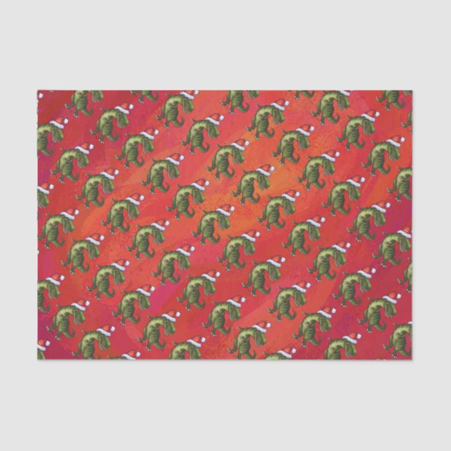 Fextive TRex Dino Pattern on Red Tissue Paper (Front)